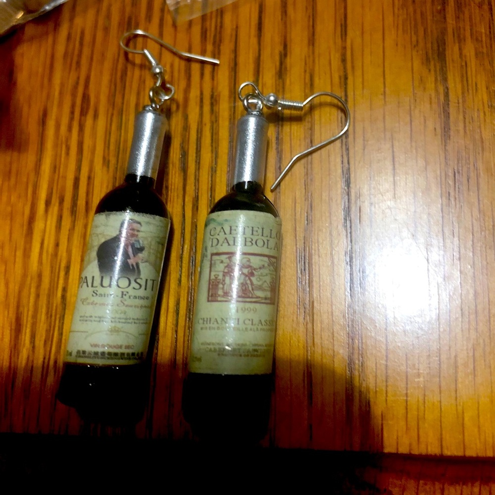 Wine bottle earrings